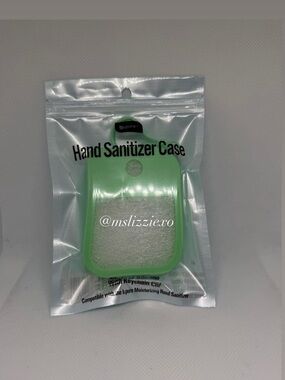 Green Silicone Hand Sanitizer Case with Clip